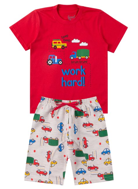 conjunto infantil masculino meia malhamoletinho sublimado work hard good boy 6