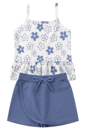 Conjunto Infantil Feminino Suplex Sublimado/Moletinho Florzinhas - Menina Doce