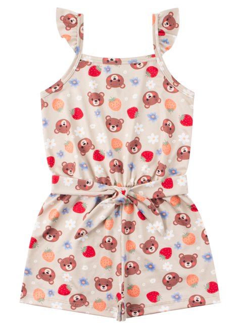macacao infantil feminino suplex sublimado bear menina doce