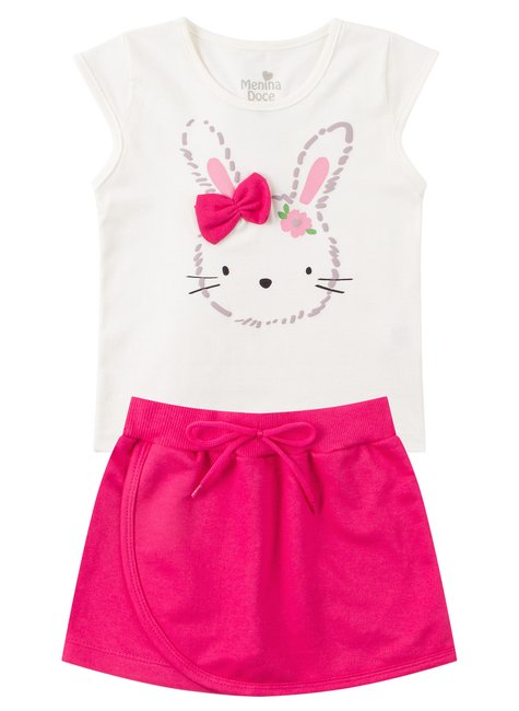 conjunto infantil feminino meia malhamoletinho rabbit menina doce