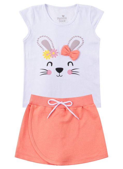 conjunto infantil feminino meia malhamoletinho rabbit menina doce 6