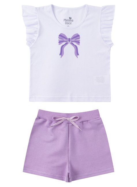 conjunto infantil feminino meia malhamoletinho laco menina doce