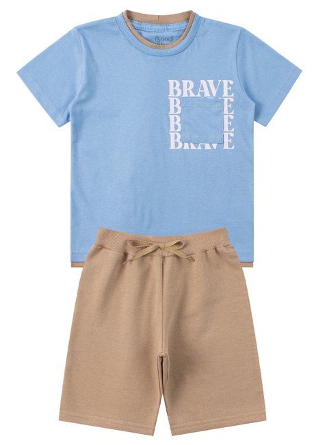 conjunto infantil masculino meia malhamoletinho brave good boy