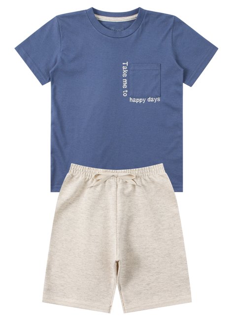 conjunto infantil masculino meia malhamoletinho happy days good boy