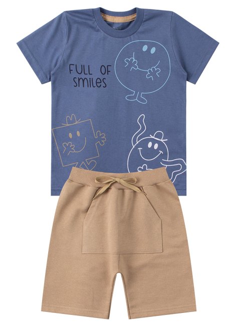 conjunto infantil masculino meia malhamoletinho smiles good boy