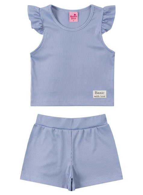 conjunto infantil feminino ribana canelada pretty menina doce 6