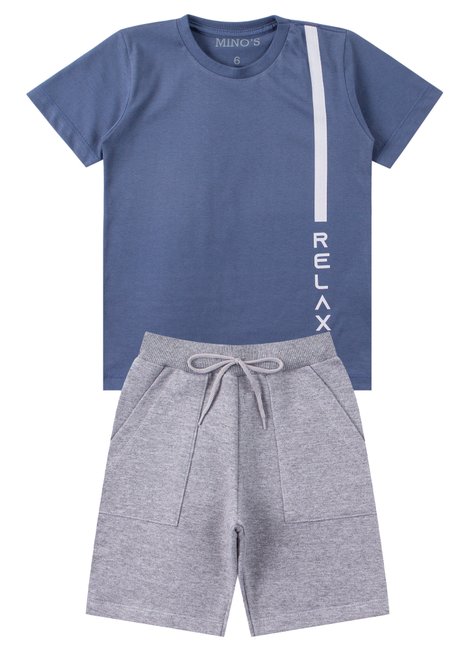 conjunto infantil masculino meia malhamoletinho relax mino s 6