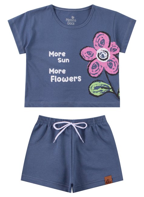 conjunto infantil feminino meia malhamoletinho flower menina doce 6