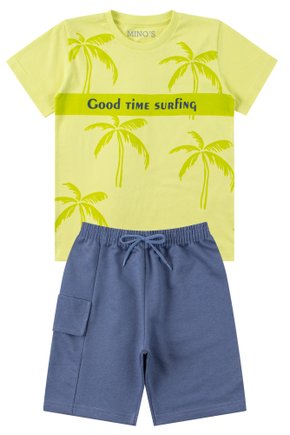 Conjunto Infantil Masculino Meia Malha/Moletinho Summer - Mino's