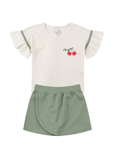 conjunto infantil feminino meia malhamoletinho cherry menina doce 6