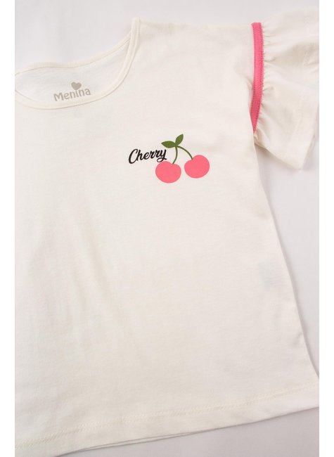 conjunto infantil feminino meia malhamoletinho cherry menina doce 14