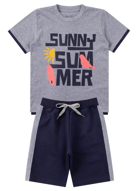 conjunto infantil masculino meia malhamoletinho sunny summer good boy