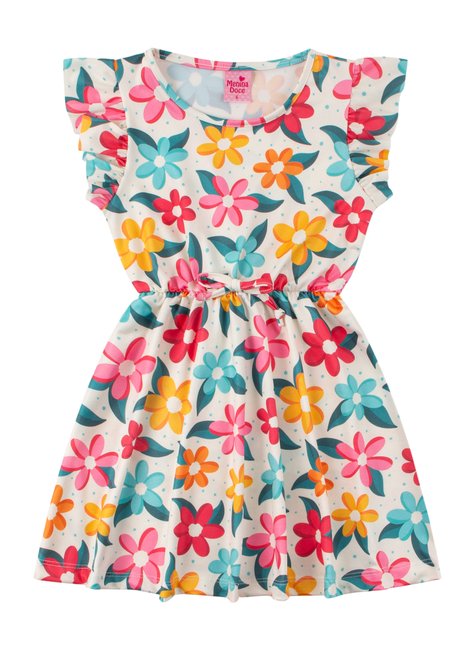 vestido infantil feminino suplex sublimado flowers menina doce