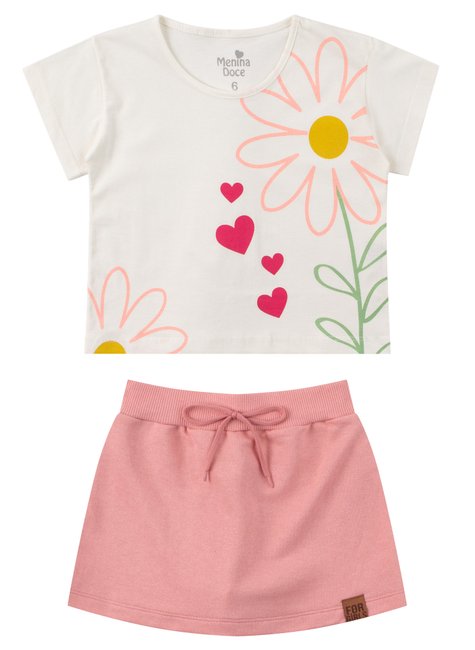 conjunto infantil feminino meia malhamoletinho flor menina doce 11