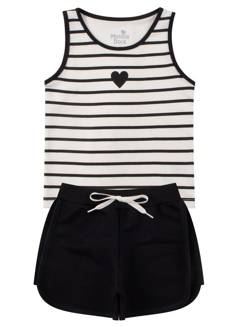 conjunto infantil feminino meia malhamoletinho heart menina doce