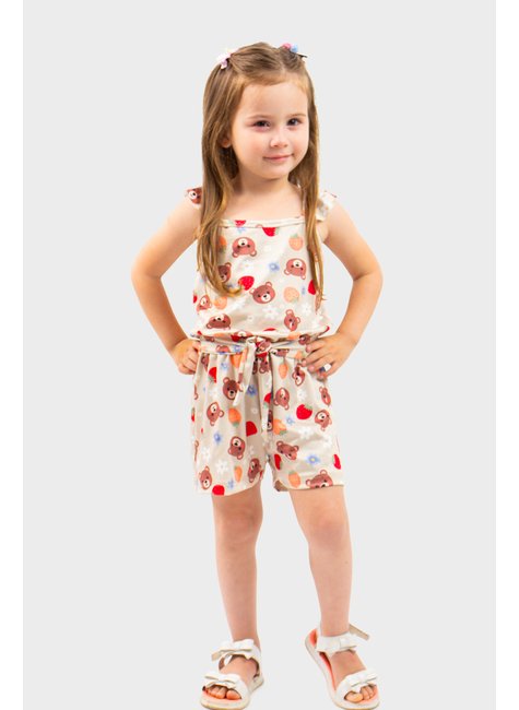 macacao infantil feminino suplex sublimado bear menina doce