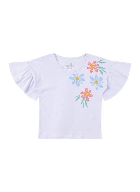 conjunto infantil feminino meia malhamoletinho sublimado flor menina doce 2
