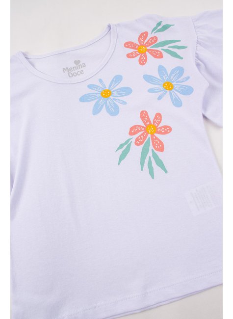 conjunto infantil feminino meia malhamoletinho sublimado flor menina doce 4