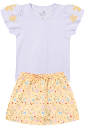 Conjunto Infantil Feminino Meia Malha/Suplex Sublimado Beautiful - Menina Doce