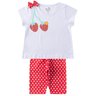 conjunto infantil feminino meia malhasuplex sublimado strawberries menina doce