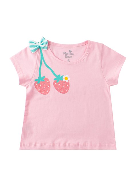 conjunto infantil feminino meia malhasuplex sublimado strawberries menina doce 7