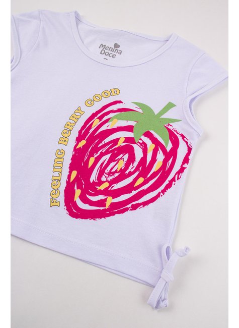 conjunto infantil feminino meia malhamoletinho strawberry menina doce 4