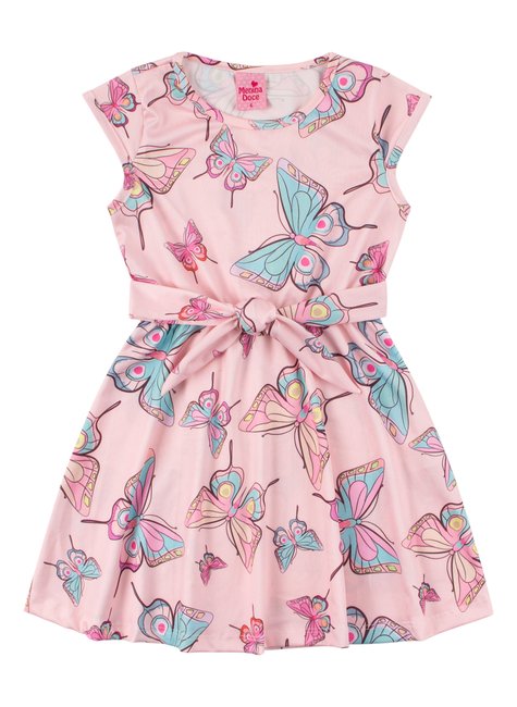vestido infantil feminino suplex sublimado borboletas menina doce