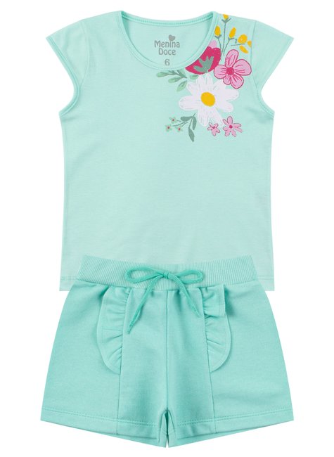 conjunto infantil feminino meia malhamoletinho charme menina doce