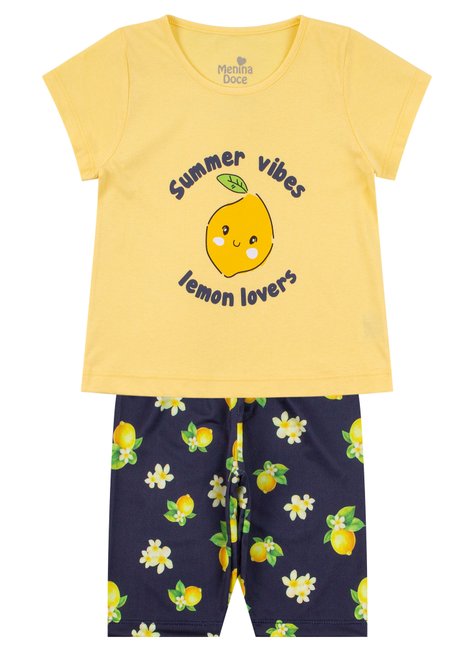 conjunto infantil feminino meia malhasuplex sublimado summer vibes menina doce 6