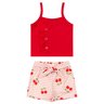 conjunto infantil feminino ribana caneladasuplex sublimado cherry menina doce