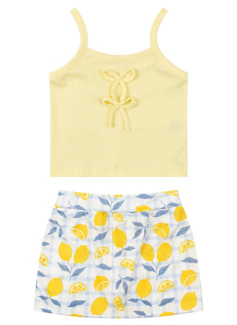 conjunto infantil feminino ribana caneladasuplex sublimado lemon menina doce