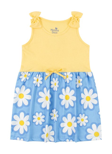 vestido infantil feminino meia malhasuplex sublimado flores menina doce 3