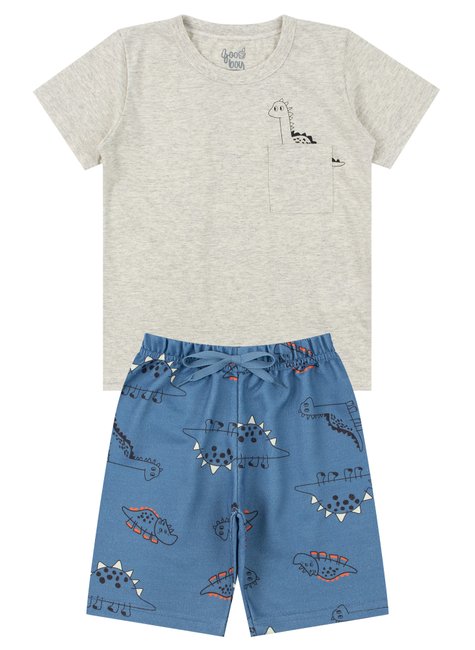 conjunto infantil masculino meia malhamoletinho sublimado dinossauros good boy 6