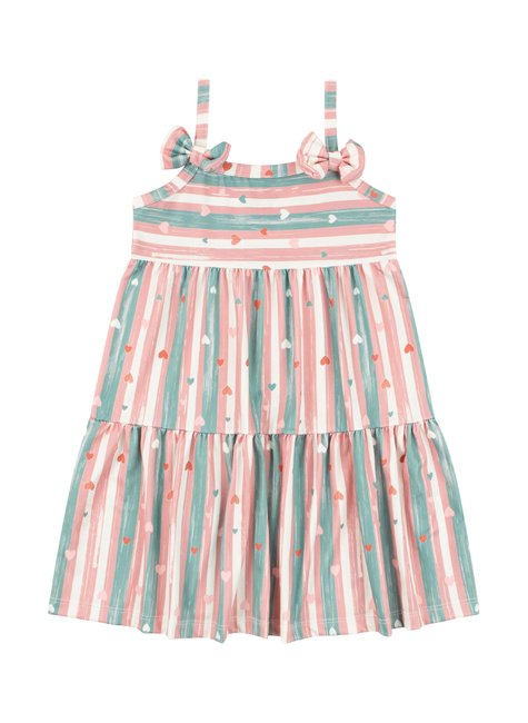 vestido infantil feminino suplex sublimado hearts menina doce