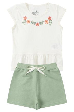 Conjunto Infantil Feminino Meia Malha/Moletinho Bela - Menina Doce