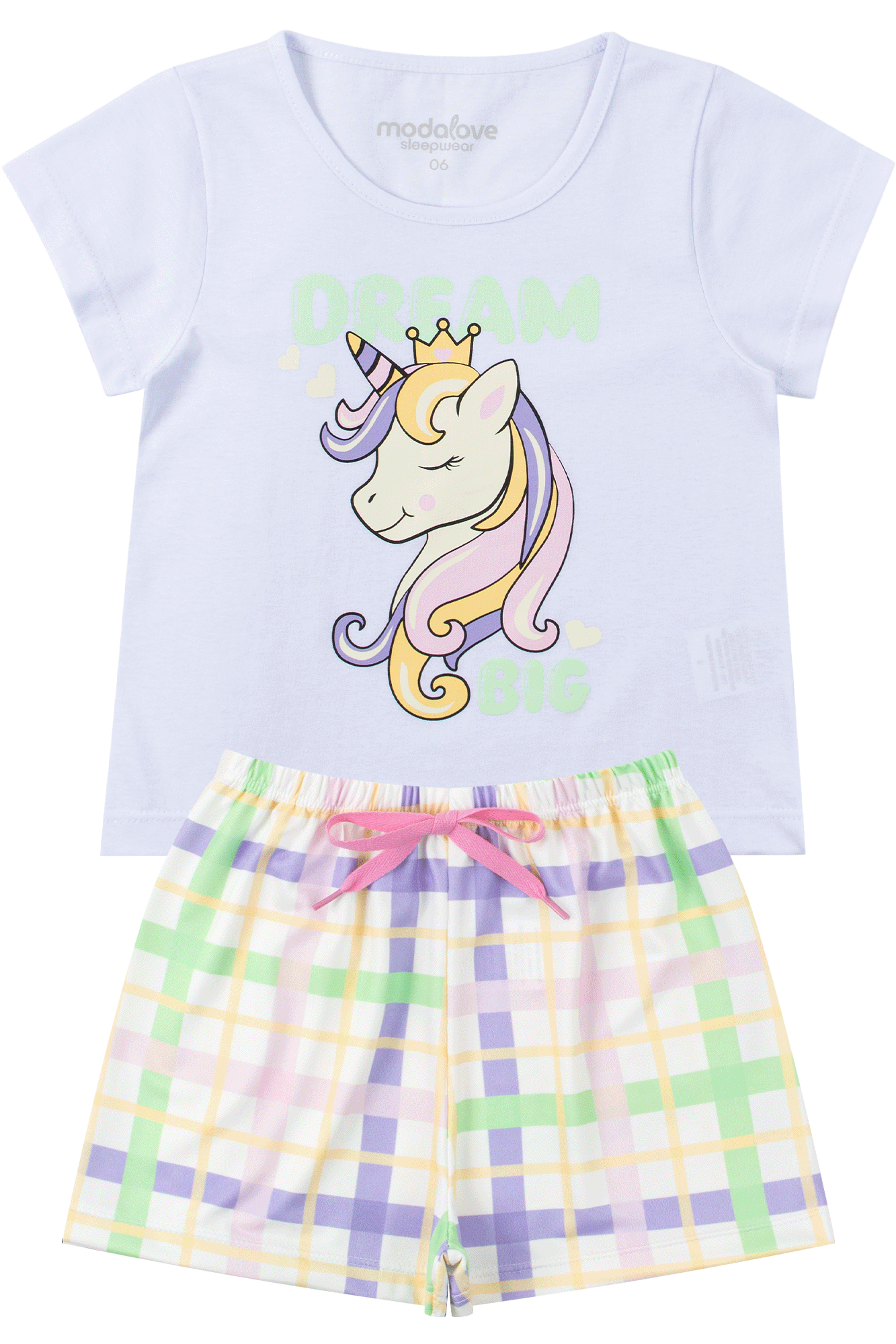 pijama infantil feminino meia malhasuplex sublimado dream big my dream girls
