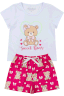 pijama infantil feminino meia malhasuplex sublimado sweet bear my dream girls