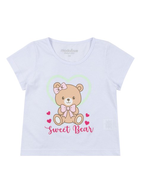 pijama infantil feminino meia malhasuplex sublimado sweet bear my dream girls 2