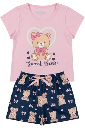 Pijama Infantil Feminino Meia Malha/Suplex Sublimado Sweet Bear - My Dream Girls