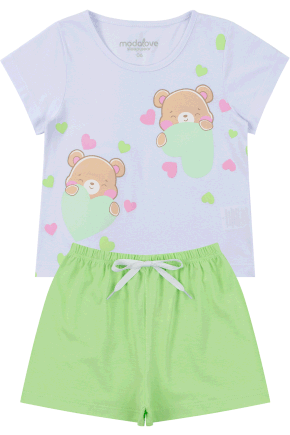 Pijama Infantil Feminino Meia Malha Ursinhas - My Dream Girls