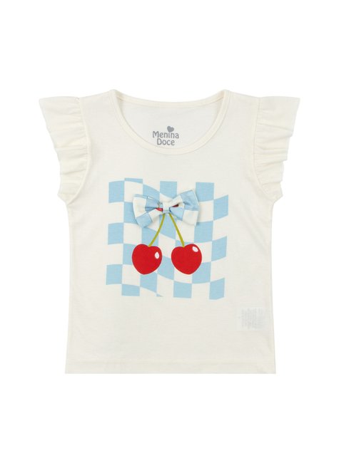 conjunto infantil feminino meia malhasuplex sublimado cereja menina doce 2