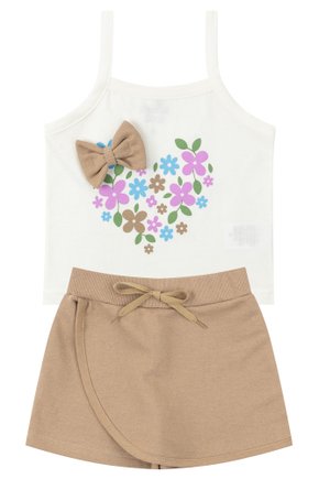 Conjunto Infantil Feminino Meia Malha/Moletinho Charme - Menina Doce