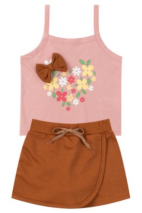 Conjunto Infantil Feminino Meia Malha/Moletinho Charme - Menina Doce