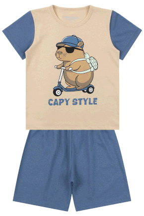Pijama Infantil Masculino Meia Malha Capy Style - My Dream Boys