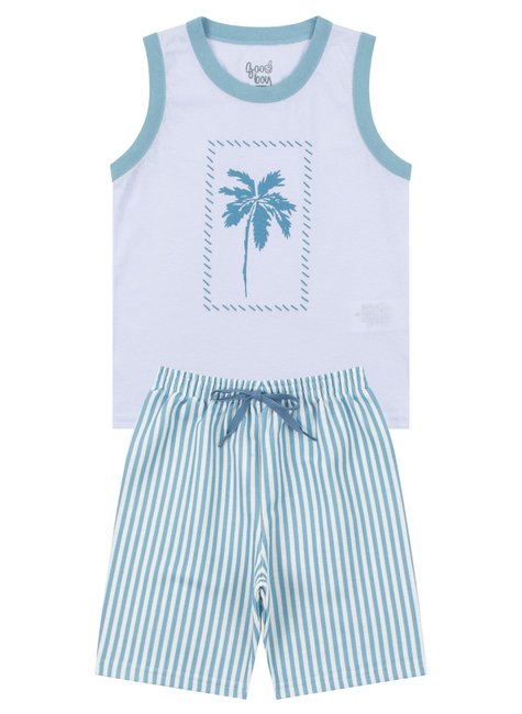 conjunto infantil masculino meia malhamoletinho sublimado summer good boy