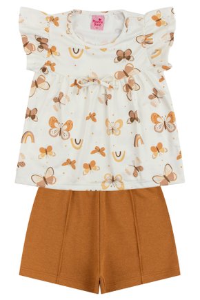 Conjunto Infantil Feminino Suplex Sublimado/Moletinho Butterfly - Menina Doce