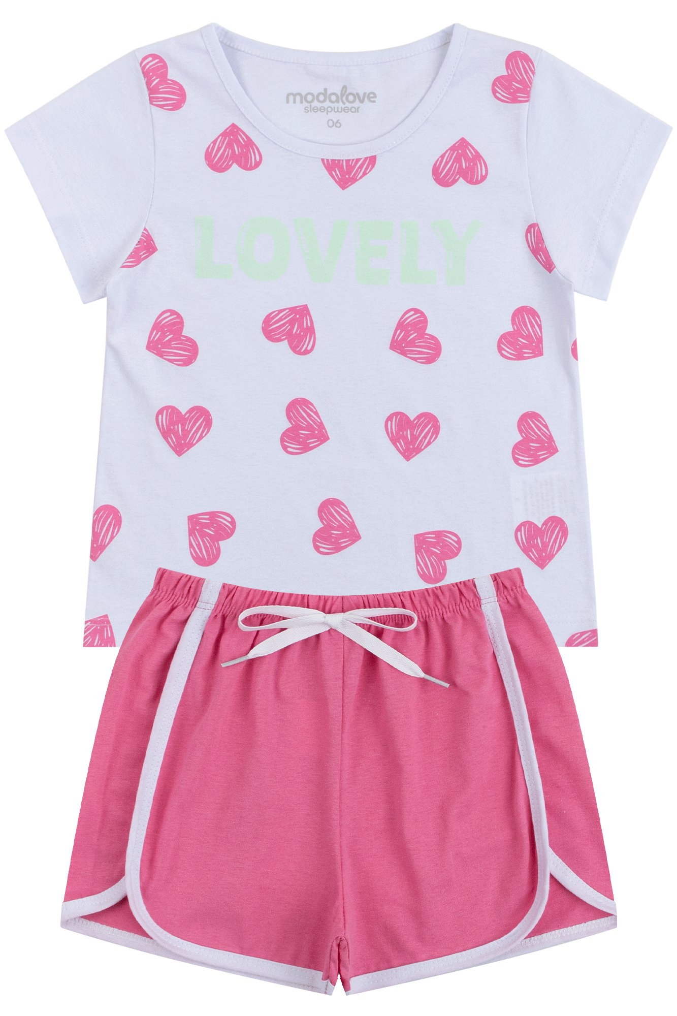 pijama infantil feminino meia malha lovely my dream girls