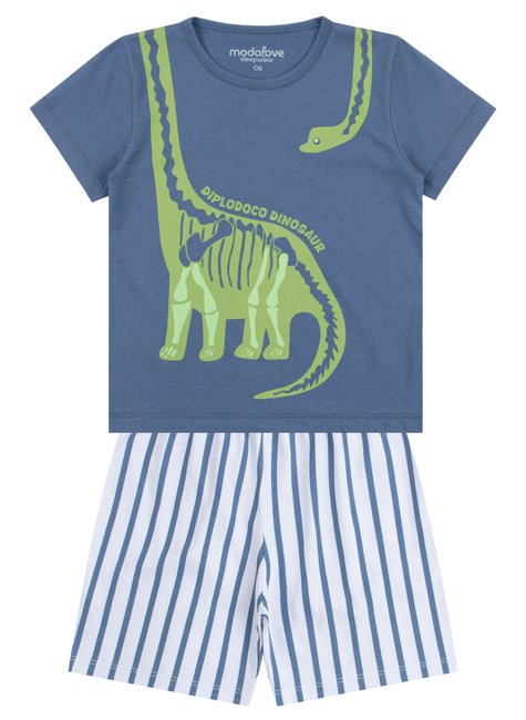 pijama infantil masculino meia malhameia malha estampada dinossauro my dream boys