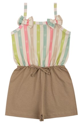 Macacão Infantil Feminino Suplex Sublimado/Meia Malha Charme - Menina Doce