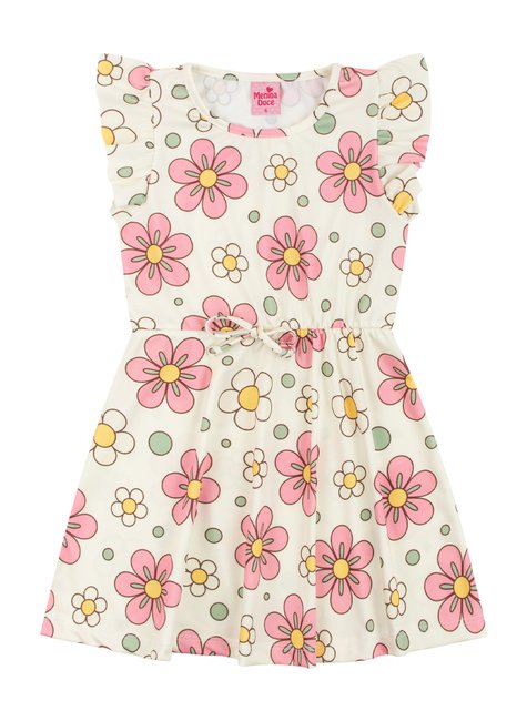 vestido infantil feminino suplex sublimado flores menina doce